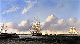 William Bradford The Port of New Bedford from Crow Island painting
